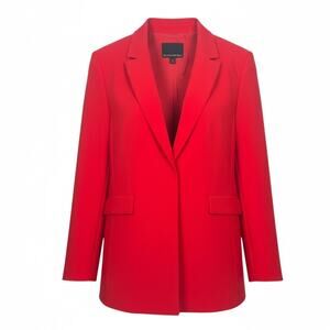 Banana Republic Women's 12 Red Single-Breasted Snap Button Blazer Career Festive